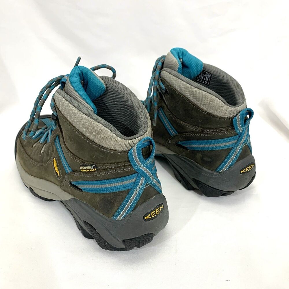 KEEN Targhee II Mid Hiking Boots Gray Blue Waterproof Size 9 39.5 (No Insoles) - Picture 10 of 14